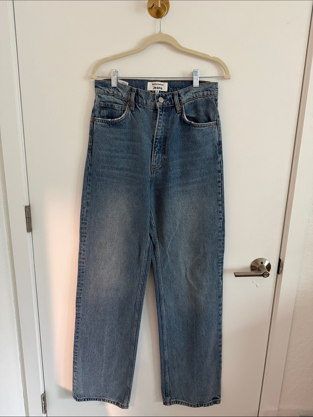 Reformation wide-Leg Jeans in Medium Blue
